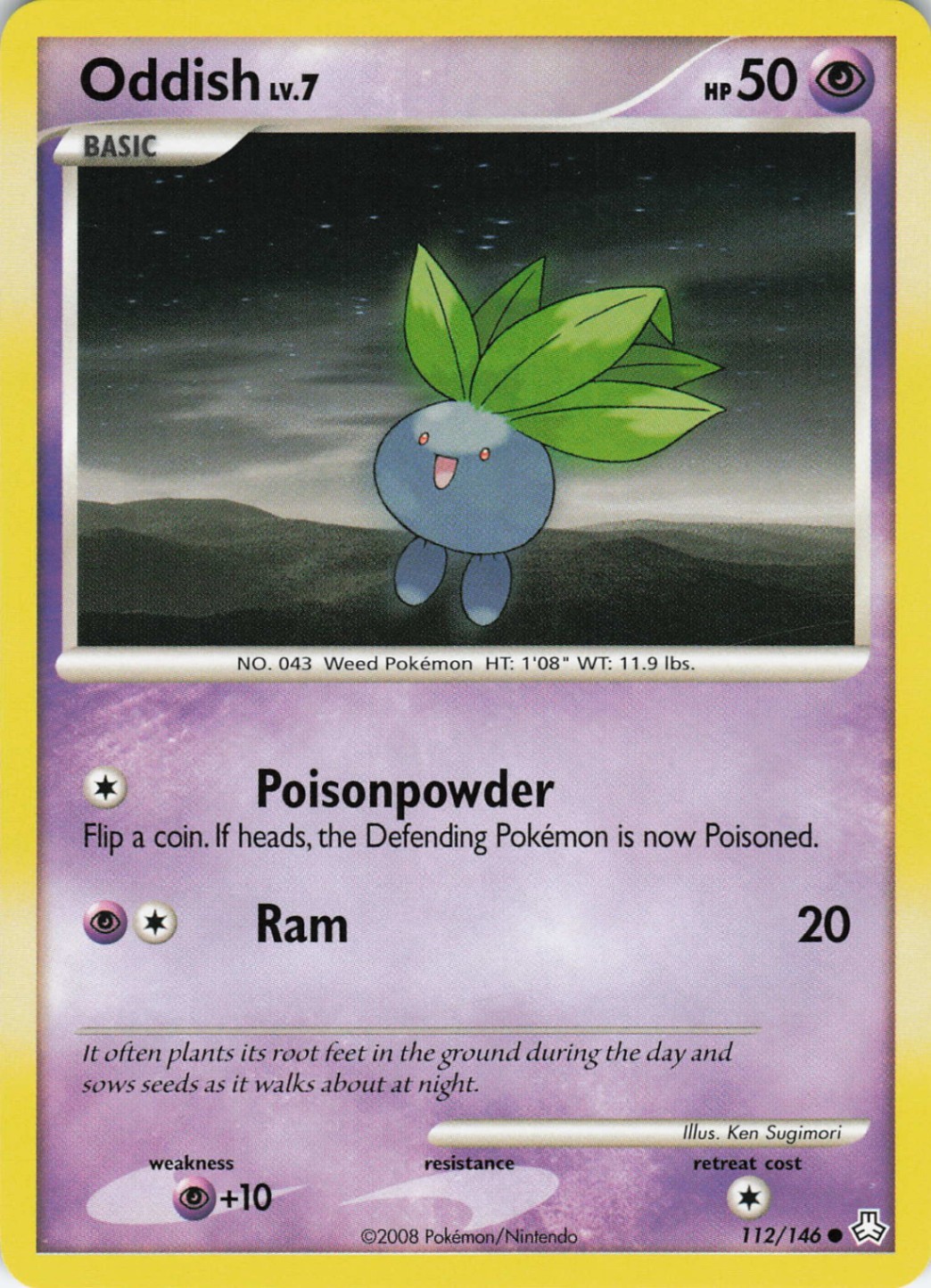 Oddish 112/146 Legends Awakened Common regular NM Pokémon TCG