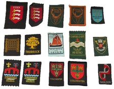 UK Scout Badges Essex Districts x15 Single & Ribbon cloth Part 1 extinct +  