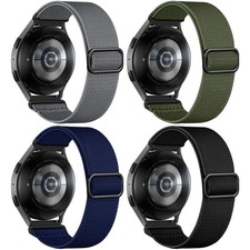 DaQin 4 Pack Stretchy Nylon Solo Loop Bands Compatible with Samsung Galaxy Watch