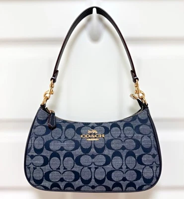 Navy Blue Leather Coach Purse for sale - eBay