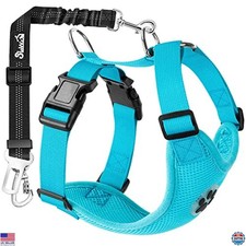 SlowTon Adjustable Dog Car Harness & Safety Seat Belt Tether - Mesh, Size M