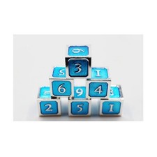 Foam Brain Dice d6 - Blue w/Silver 6 New