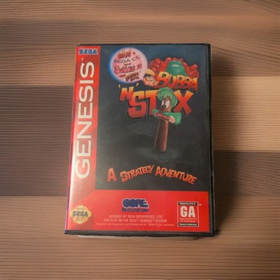 Bubba 'N' Stix (Sega Genesis, 1994) Authentic Case & Game