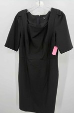 Pre-Owned Ann Taylor Black Size 8 Knee Length Short Sleeve Dress