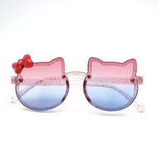 Girls Cat Ear Novelty Sunglasses Pink/Blue Gradient UV400 Lightweight Plastic