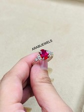 Oval Cut Ruby Ring 925 Sterling Silver Gift For Her Ring.