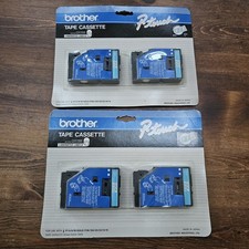 Brother P-Touch TC-12 Blue Clear Tape Cassette PT-6/8/10/Gold/170k LOT OF 2