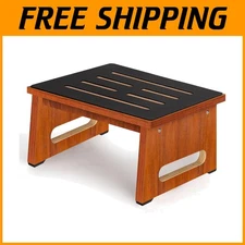 Adult Wooden Step Stool with Non-Slip Feet