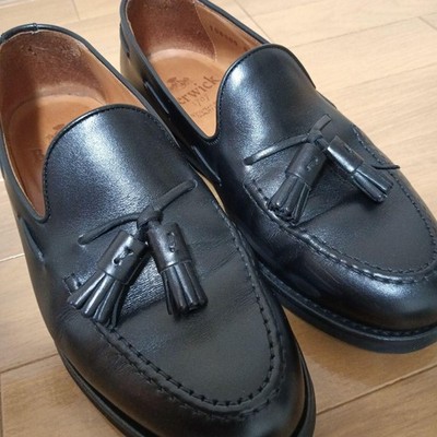 Berwick 1707 Black Leather Loafers GYW Construction Men's 25cm Excellent Condit