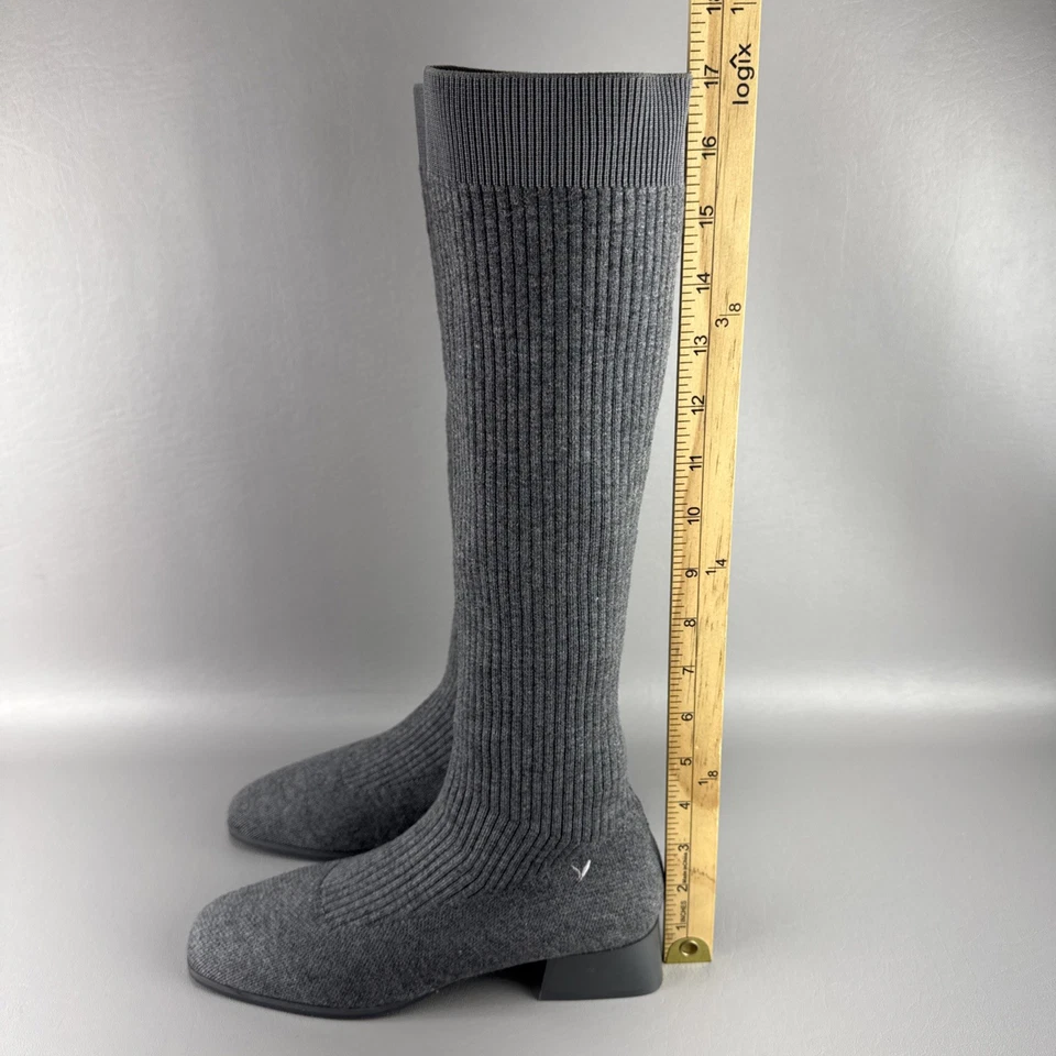 Botas hasta la rodilla Vivaia Tara punta cuadrada 37 EE. UU. 6,5 gris lana repelente al agua usadas en excelente estado Foto 2 de 4