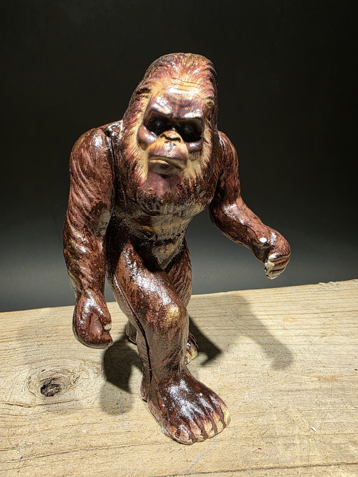 7 1/2" Antique Style Cast Iron Big Foot Sasquatch Coin Bank