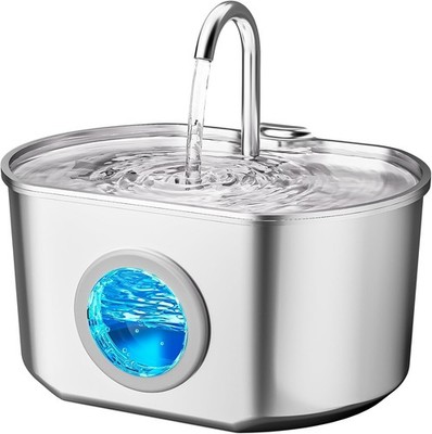 Stainless Steel 74oz/2.2L Automatic Cat Dog Water Fountain Dispenser Bowl Home