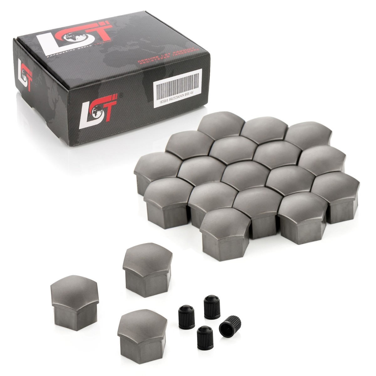 20x Rims Wheel bolt Cover cap Hexagon Caps 0 21/32in grey for PORSCHE