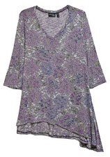 Attitudes by Renee QVC Gray Lavender Knit Dress with Asymmetric Hemline size 1X