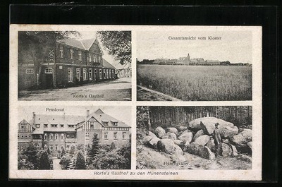 AK Berge / Bersenbrück, Korte´s Gasthof zu den Hünensteinen, Pensionat, Gesamta 