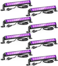 8PCS 40W LED Black Light Bar for Glow Party, Blacklight with Plug 