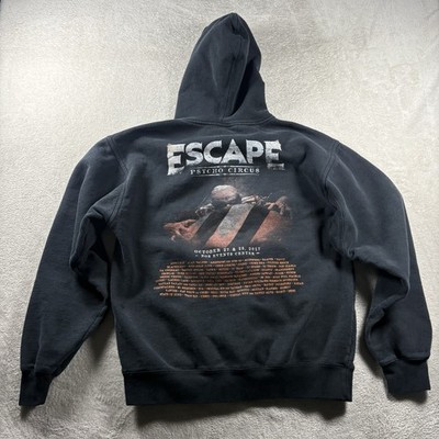 Insomniac Escape 2017 Men s M Black Hoodie Psyco Circus Graphic Rave Rare #1039