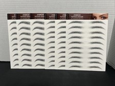 Eyebrow Tattoo Stickers Black Waterproof Easy To Use / 6 Sheets
