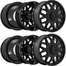 Set Of 6-20 Inch Fuel D871 Flux Dually 8x6.5 Blackout Wheels Rims