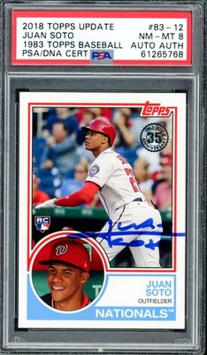 Juan Soto Signed 2018 Topps Update 1983 RC 83-12 Mets PSA 8 PSA