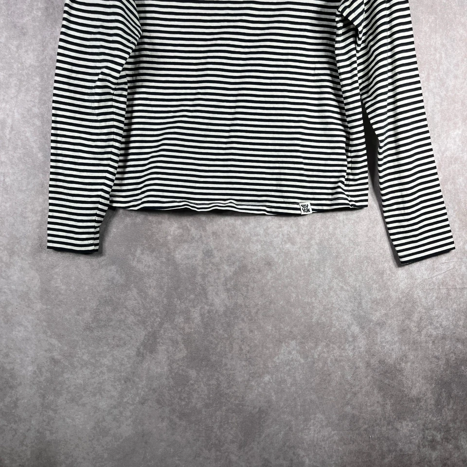 Lucy & Yak Top Womens Large Black White Stripe Knit Long Sleeve Pullover Casual - Image 3 of 4