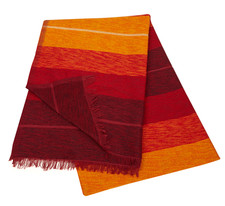 Image of Moroccan Red Throw Bedspread Sofa Cover Cotton Wool Sabra Silk 285x185cm