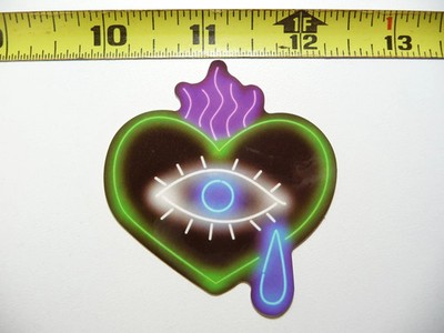 HEART ALL SEEING EYE TEAR SMALL STICKER DECAL NEON STYLE FUNNY VINYL