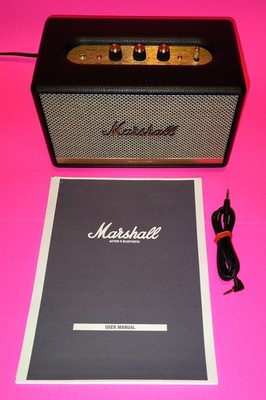 Marshall Action II Portable Bluetooth Speaker 3.5mm AUX Cable Manual Black Brass