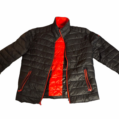 Michael Kors Men's Quilted Puffer Jacket Black/Red Full Zip Pockets Size L