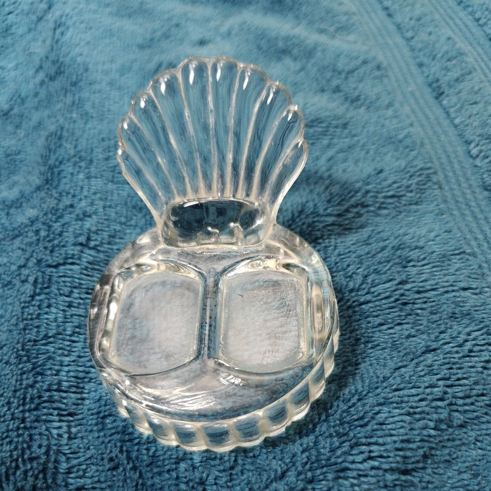 Juego de coctelera de vidrio estilo Art Deco Fantail vintage de los años 50 sal pimienta  Foto 3 de 4