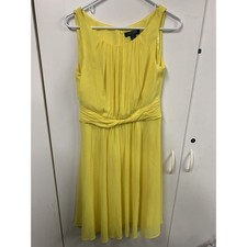 Lauren Ralph Lauren Womens Yellow Sleeveless Knee-Length Midi Dress 6