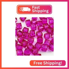 Honkoolly 100pcs 8mm Crystal Glass Cube Beads Square Glass Beads Crystal Spacer