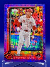 Tyler Stephenson ~ 2025 Topps Chrome #112 Purple Logofractor /250 ~ Reds