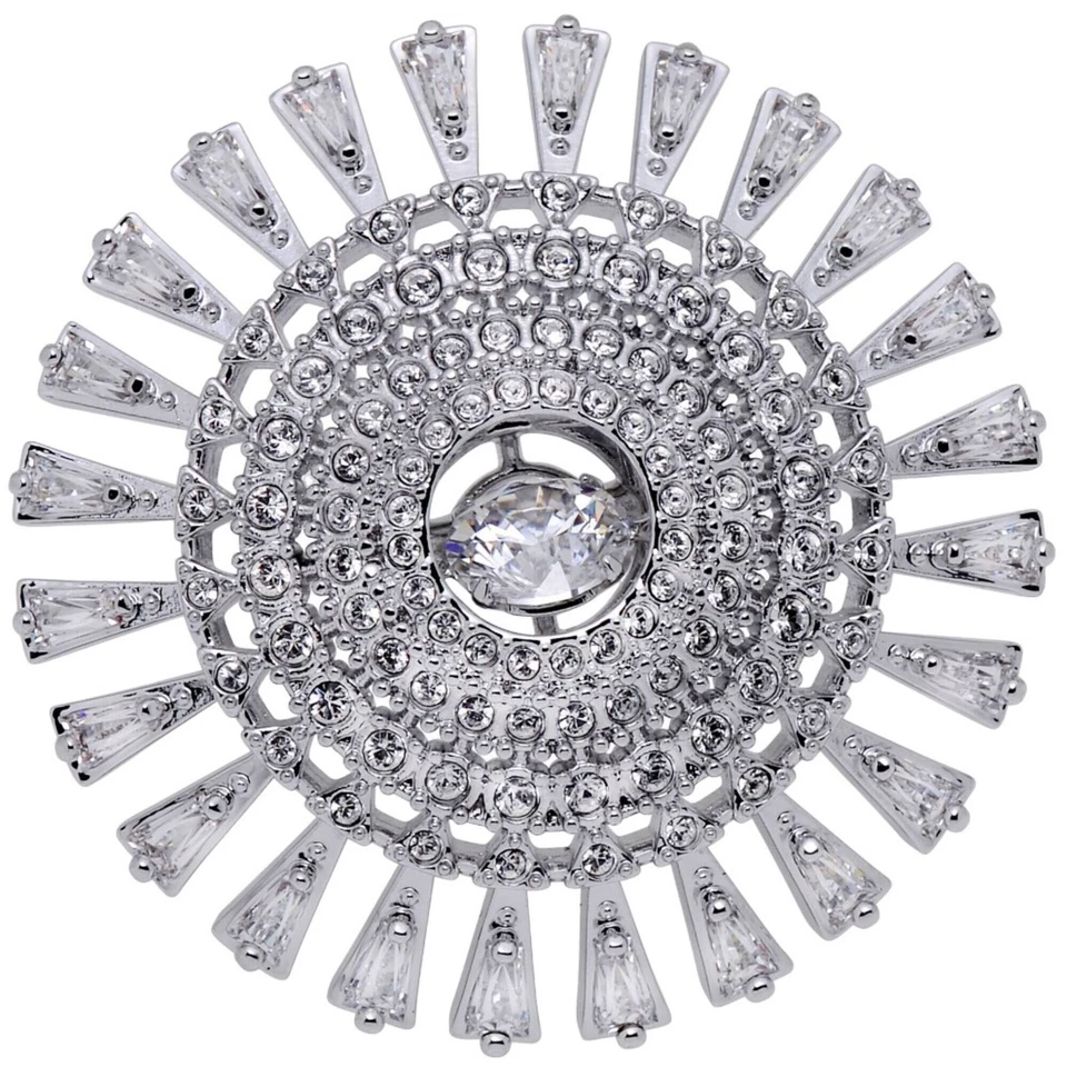Anillo Swarovski para mujer brillante danza enchapado en rodio cóctel, talla 6,5 5564427