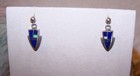 ERVIN HOSKIE Navajo Sterling Silver Lapis Lazuli Opal Inlay Dangle Earrings — photo 4