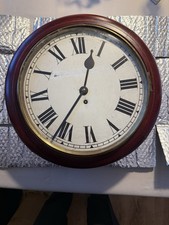 Alte Englische Wanduhr Rund Mahagoni-Bitte Lesen-