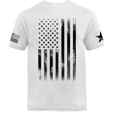 Large Vertical US Flag American Pride Patriot Patriotic T-shirt