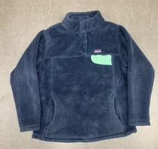 Patagonia Snap Buttons Pullover Boys Girls Size M 10 Blue Polartec Fleece