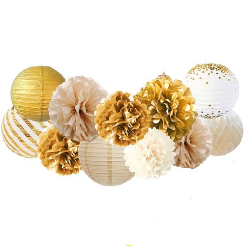 Colored Balls Paper Pom Lanterns Paper Pom Hanging Paper Poms Honeycomb Ball - Picture 8 of 9