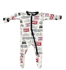 Kickee Pants NB Newborn Bamboo London Travel Card Pajamas Sleeper Footed H94