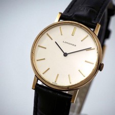 Longines Men's Vintage Hand-Wound Mechanical Watch White Dial New Strap Working