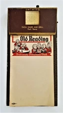 vintage PAOLI DINER GRILL pa CALENDAR CLIP BOARD w OLD READING BEER TABLET