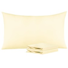 King Size Pillowcases 2 Pack Brushed Microfiber Stain Resistant Beige