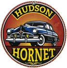 VINTAGE HUDSON PORCELAIN DEALERSHIP SIGN SERVICE STATION GAS OIL METAL GASOLINE