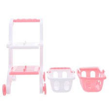 8 Pcs Play Grocery Store Items Shopping Trolley Toy Pretend Mini Cart