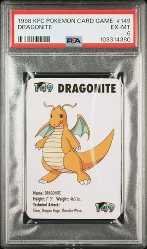 PSA 6 POKEMON ENGLISH DRAGONITE #149 KFC POKEMON CARD GAME 551