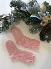 Pink Hand Knitted Toddler Socks Winter Fall Knee-High Leg Warmer Socks