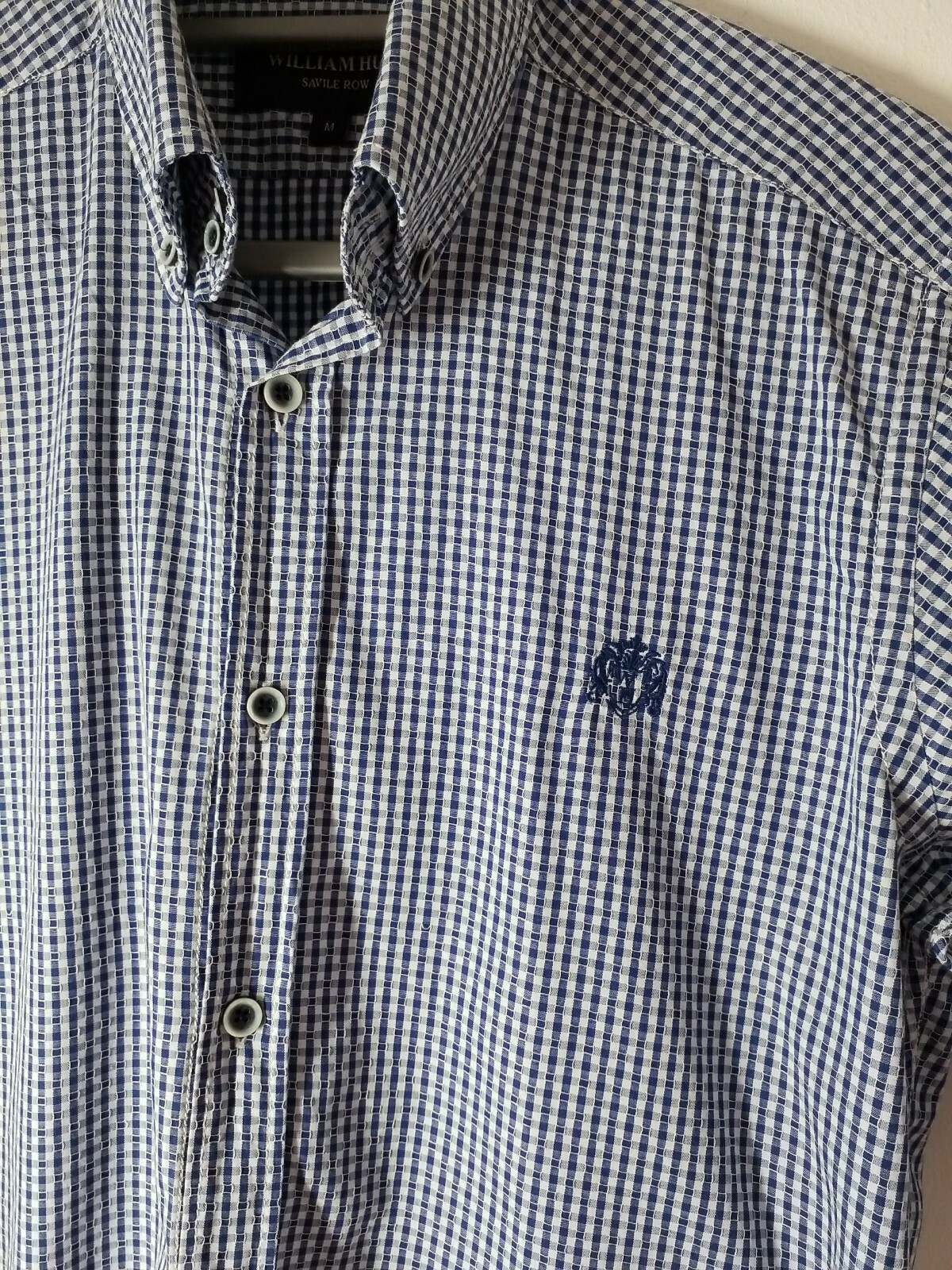 FILA Camicia WILLIAM HUNT Savile Row uomo UK blu medio polsini manica lunga