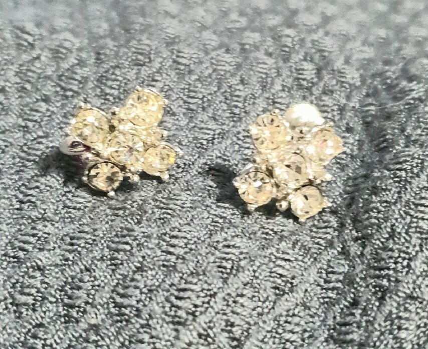 Bogoff Vintage Rhinestone Clear Crystal Cross Sta… - image 1