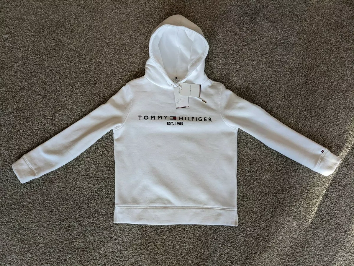 NEW Tommy Logo White Pullover XS eBay